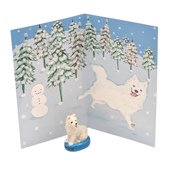 画像3: 【フェーブ】白い毛並みのもふもふサモエド犬 - カード付き (3)