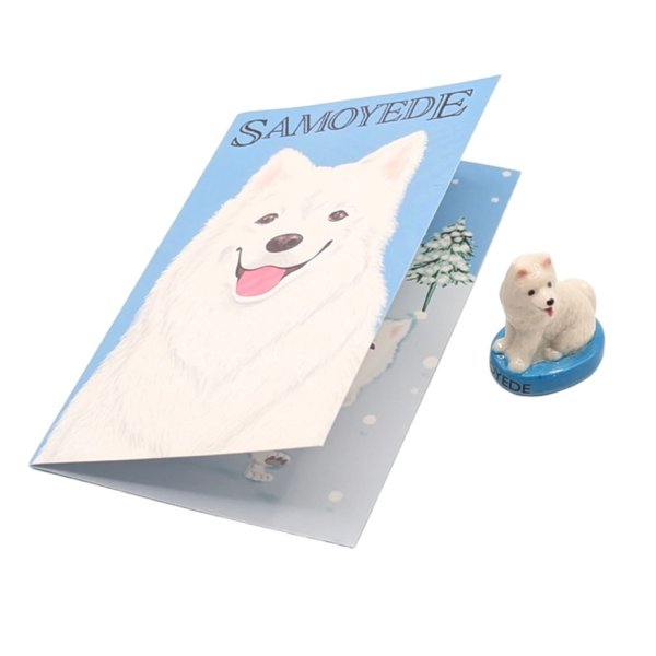 画像4: 【フェーブ】白い毛並みのもふもふサモエド犬 - カード付き (4)