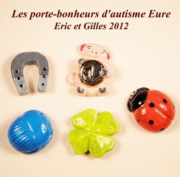 画像1: 【フェーブ】Les porte-bonheurs d'autisme Eure 幸運アイテム 5個 - Eric et Gilles 2012年 (S) (1)