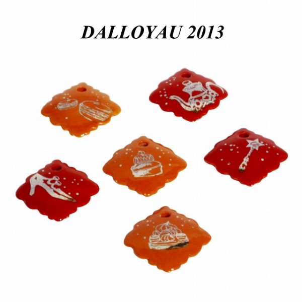 画像1: 【フェーブ】pendentifs bijoux ペンダント6個 箱付-DALLOYAU 2013年(M)(S) (1)